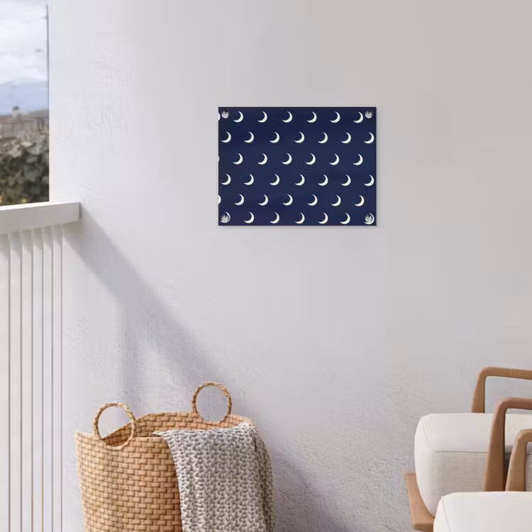Patroon - Manen - Blauw tuinposter los doek klein 239 -sfeer8