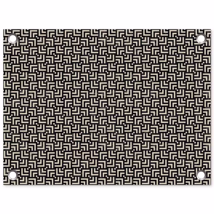 Patroon - Marmer - Zwart tuinposter los doek klein 239 -3d