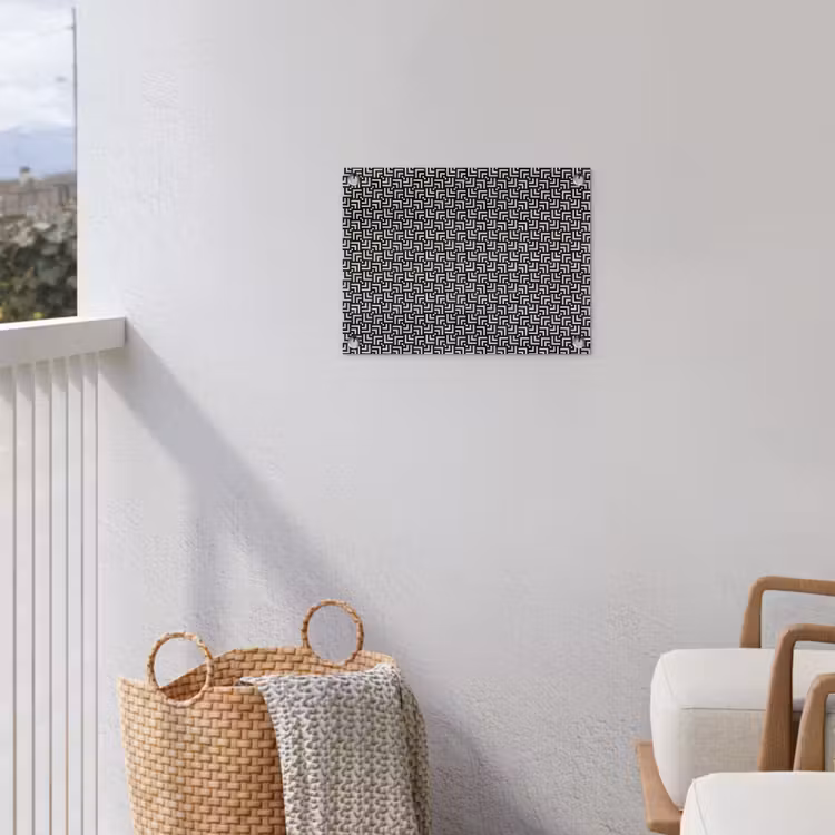Patroon - Marmer - Zwart tuinposter los doek klein 239 -sfeer8