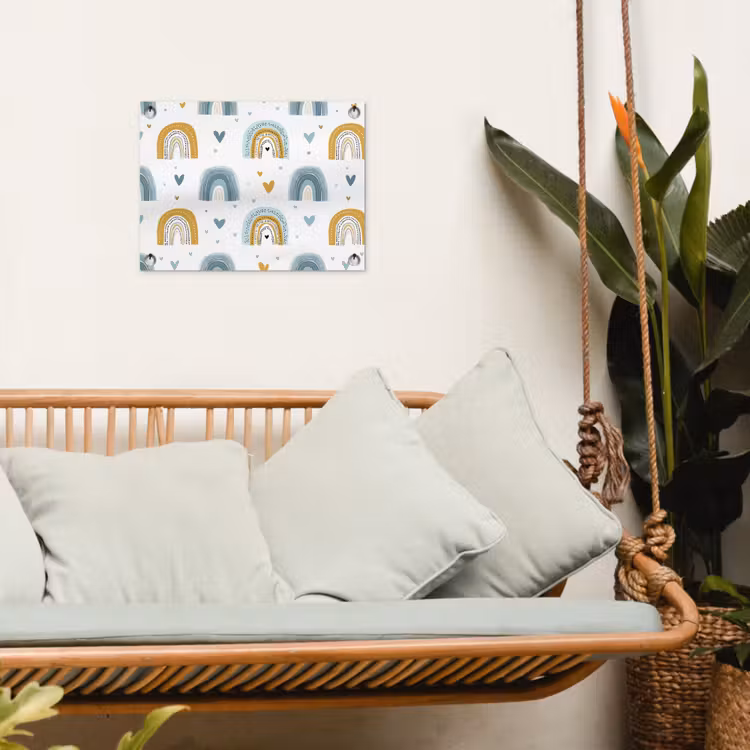 Patroon - Regenboog - Hartjes tuinposter los doek klein -sfeer7