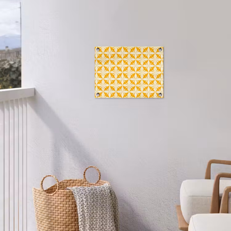 Patroon - Retro - Geel tuinposter los doek klein 239 -sfeer8