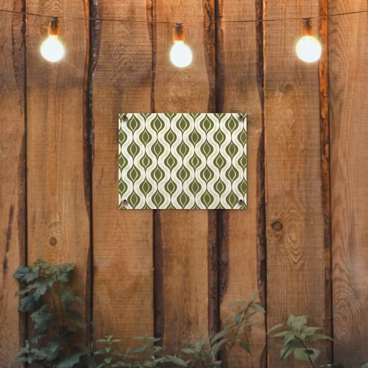 Patroon - Retro - Groen tuinposter los doek klein 239 -sfeer1