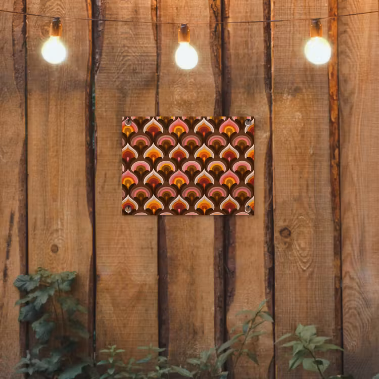 Patroon - Retro - Kleurrijk tuinposter los doek klein 239 -sfeer1