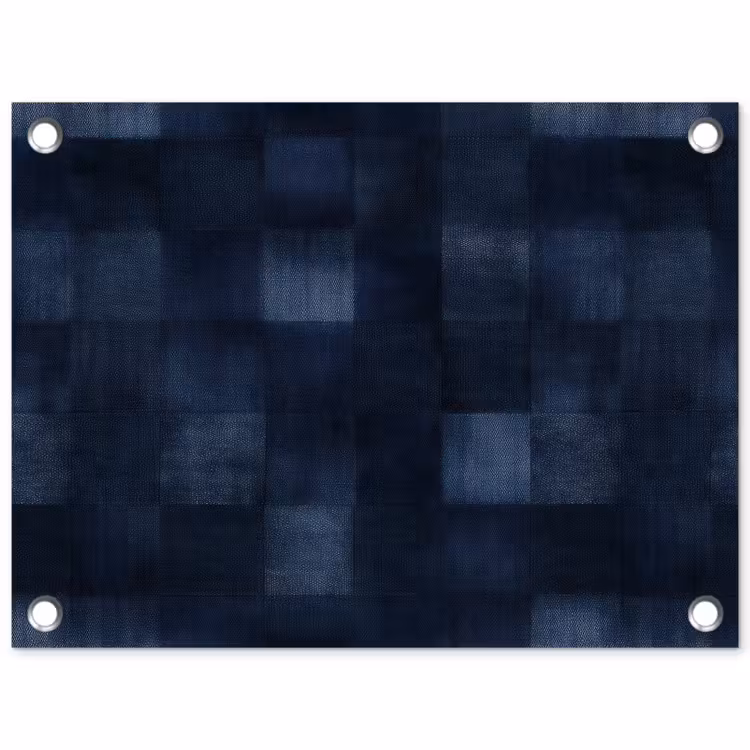Patroon - Ruit - Marineblauw tuinposter los doek klein 239 -3d