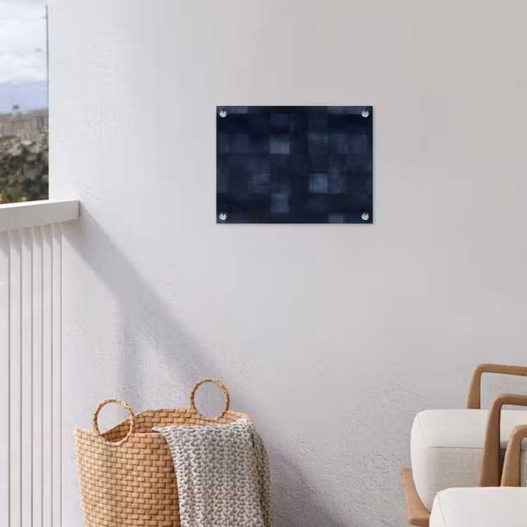 Patroon - Ruit - Marineblauw tuinposter los doek klein 239 -sfeer8
