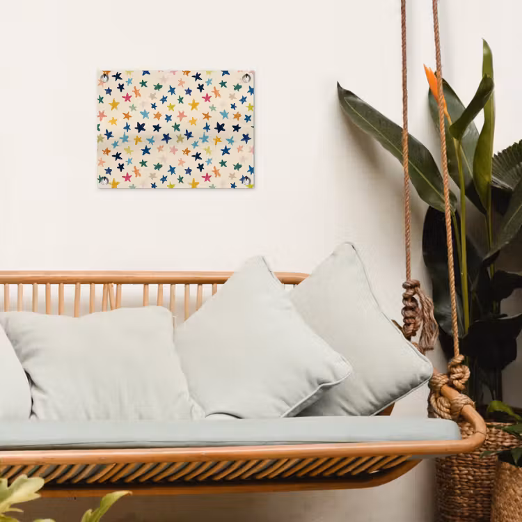 Patroon - Sterren - Kleurrijk tuinposter los doek klein 239 -sfeer7
