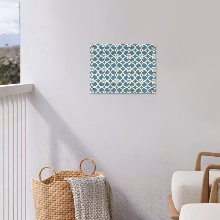 Patroon - Symmetrisch - Blauw tuinposter los doek klein 239 -sfeer8