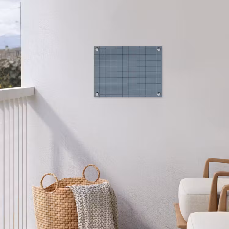 Patroon - Tegel - Blauwgrijs tuinposter los doek klein 239 -sfeer8