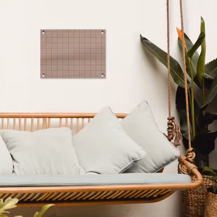 Patroon - Tegel - Oudroze tuinposter los doek klein 239 -sfeer7