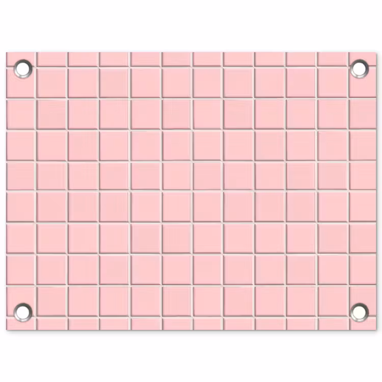 Patroon - Tegel - Pastelroze tuinposter los doek klein 239 -3d