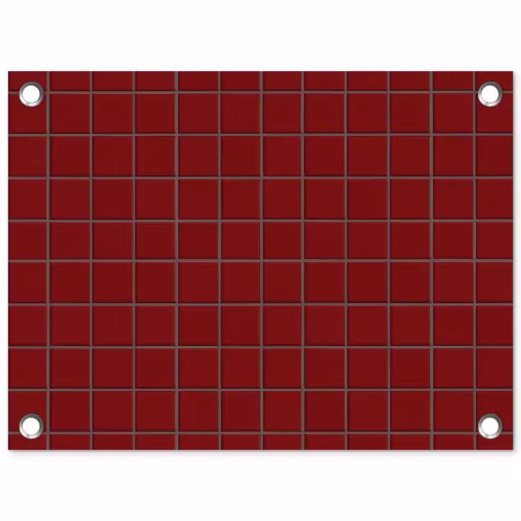 Patroon - Tegels - Burgundy tuinposter los doek klein 239 -3d