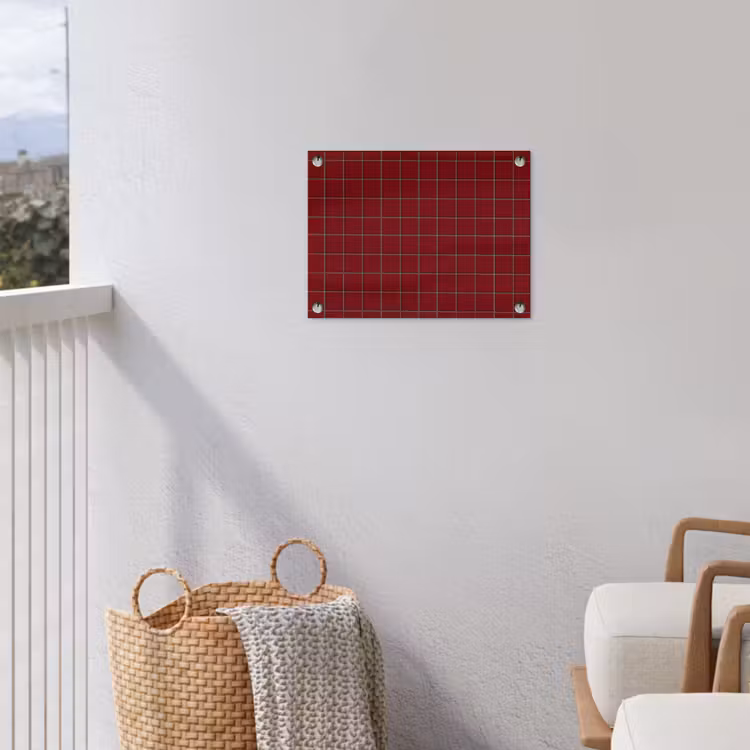 Patroon - Tegels - Burgundy tuinposter los doek klein 239 -sfeer8