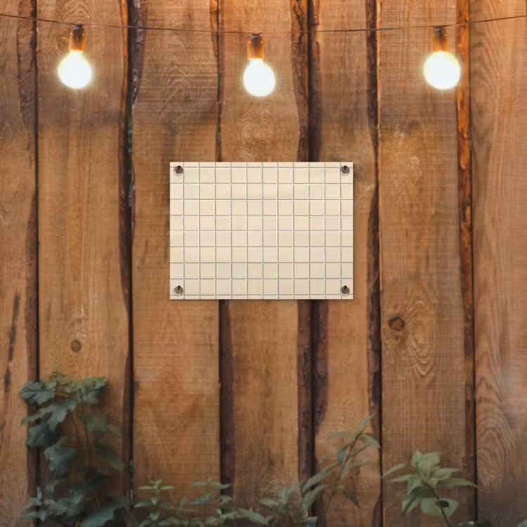 Patroon - Tegels - Gebroken - Wit tuinposter los doek klein 239 -sfeer1