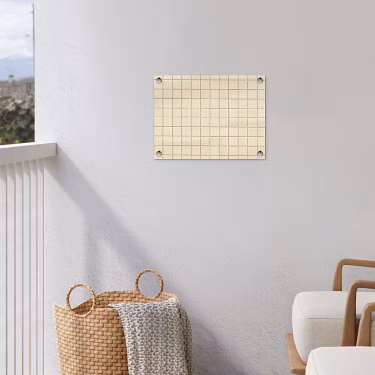 Patroon - Tegels - Gebroken - Wit tuinposter los doek klein 239 -sfeer8