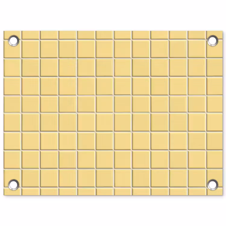 Patroon - Tegels - Geel tuinposter los doek klein 239 -3d