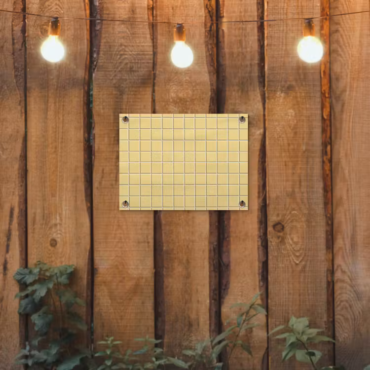 Patroon - Tegels - Geel tuinposter los doek klein 239 -sfeer1