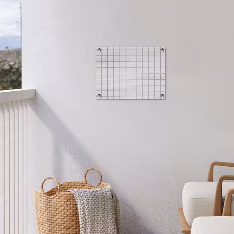 Patroon - Tegels - Grijs - Wit tuinposter los doek klein 239 -sfeer8