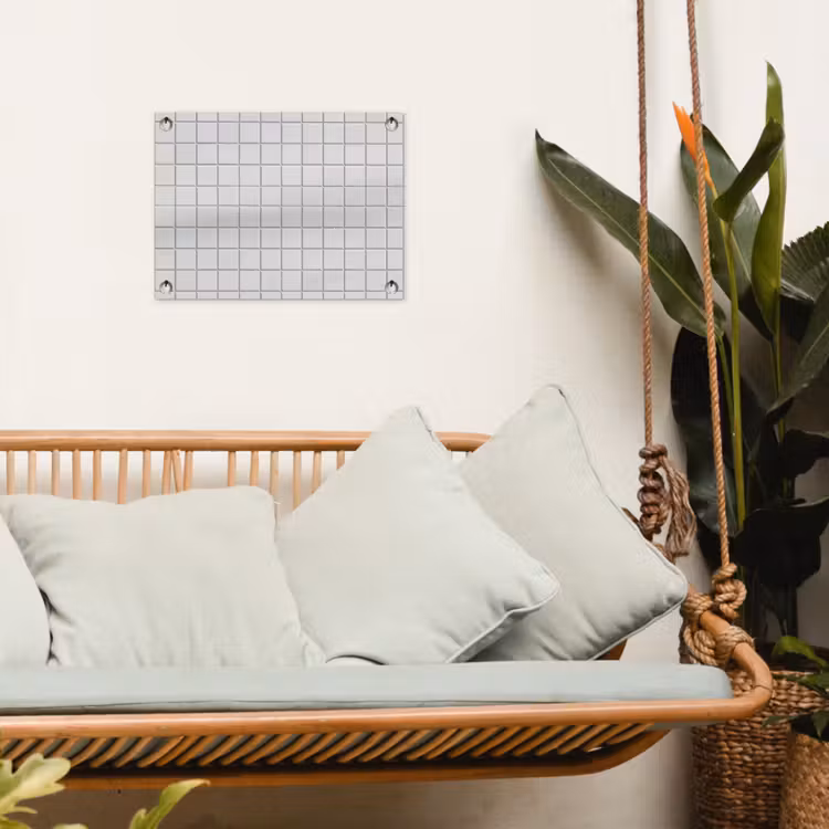 Patroon - Tegels - Grijs - Wit tuinposter los doek klein 239 -sfeer7