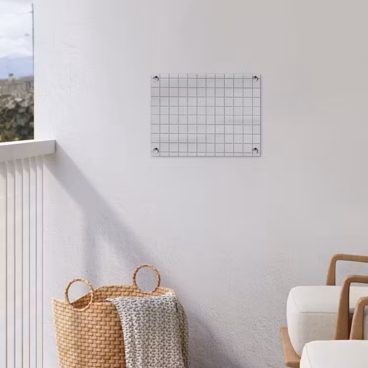 Patroon - Tegels - Licht - Grijs tuinposter los doek klein 239 -sfeer8