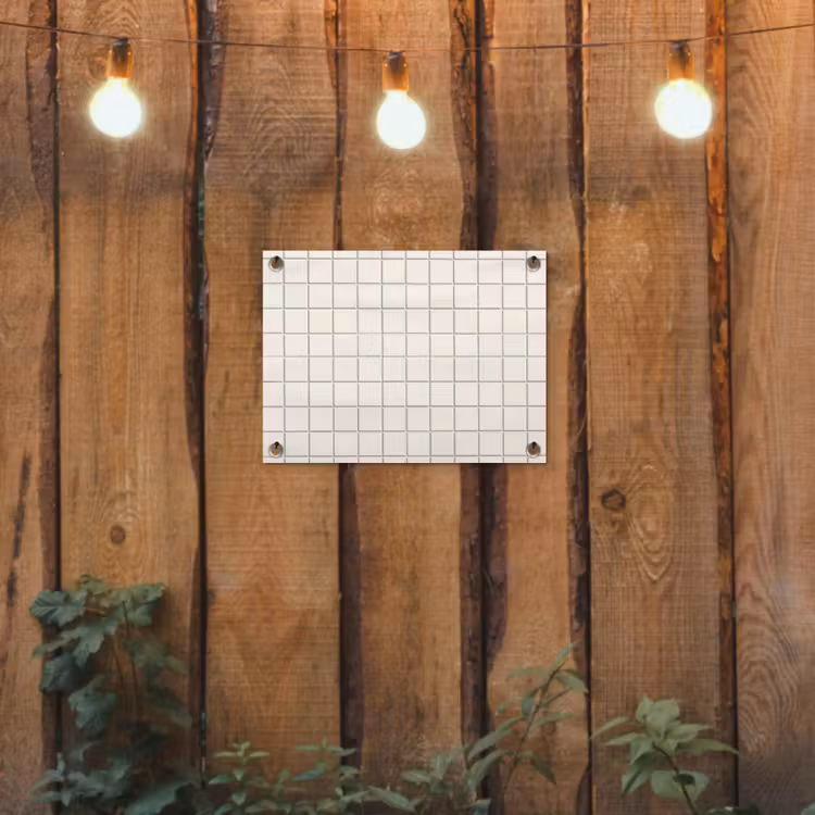 Patroon - Tegels - Wit tuinposter los doek klein 239 -sfeer1
