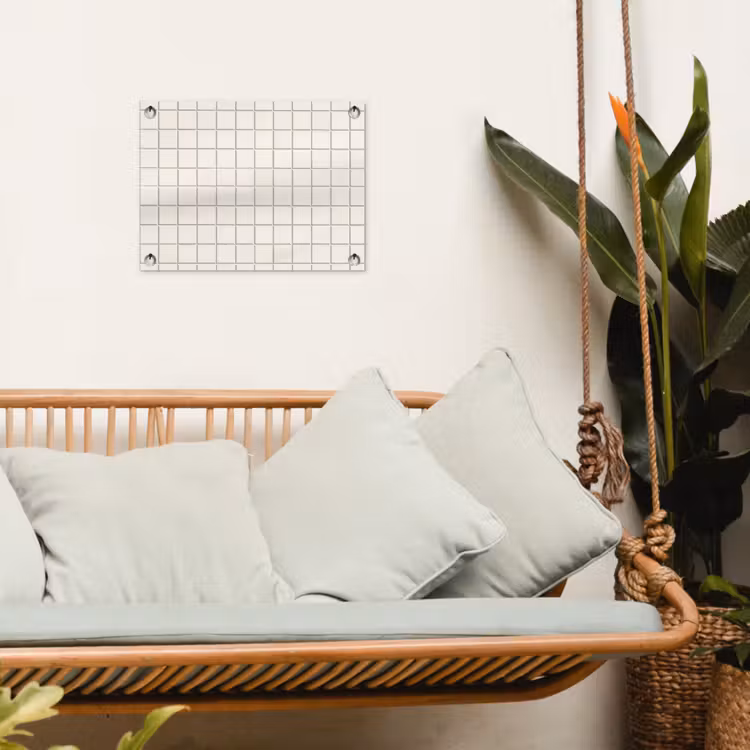 Patroon - Tegels - Wit tuinposter los doek klein 239 -sfeer7