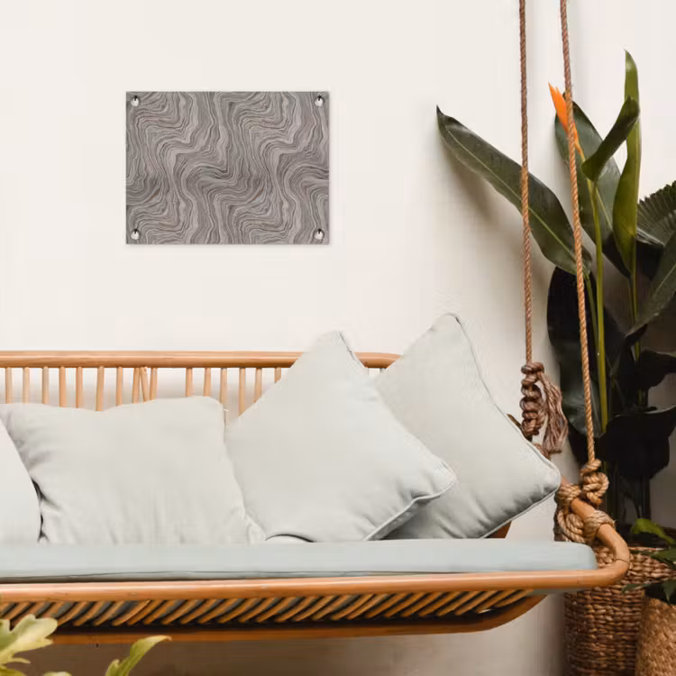 Patroon - Textuur - Grijs tuinposter los doek klein 239 -sfeer7