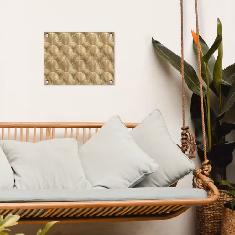 Patroon - Waaier - Goud tuinposter los doek klein 239 -sfeer7