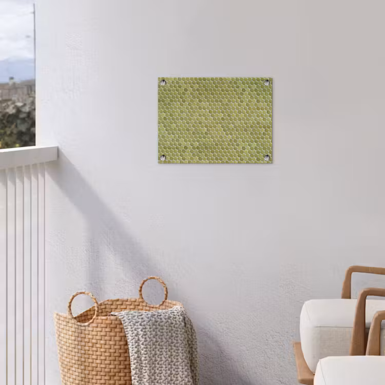 Penny - Mozaïek - Olijfgroen tuinposter los doek klein 239 -sfeer8