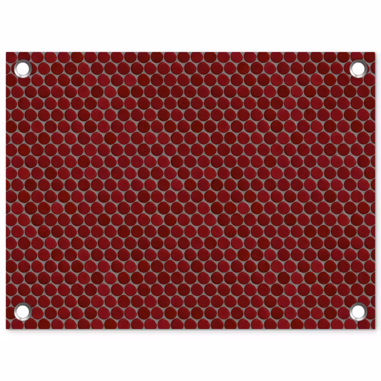 Penny - Mozaïek - Rond - Rood tuinposter los doek klein 239 -3d