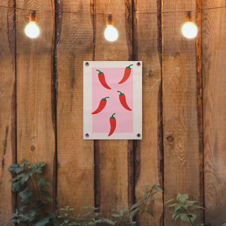 Pepers - Rood - Illustratie tuinposter los doek klein -sfeer1