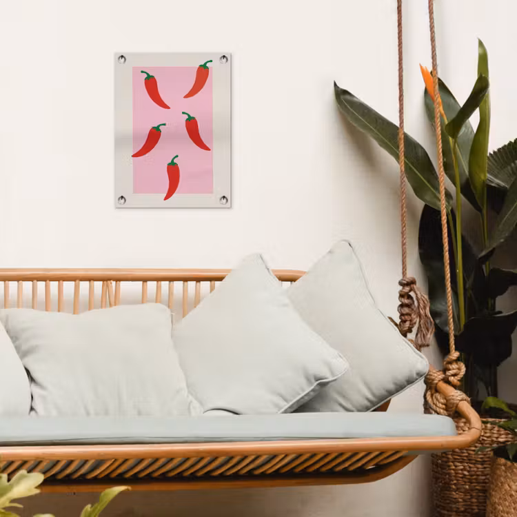 Pepers - Rood - Illustratie tuinposter los doek klein -sfeer7