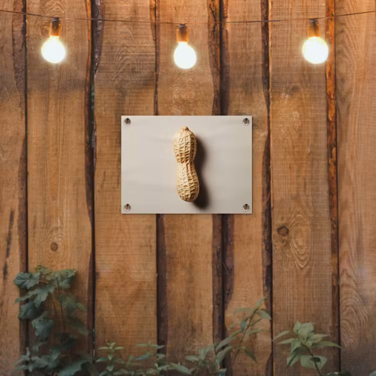 Pinda - Ruw - Beige tuinposter los doek klein -sfeer1