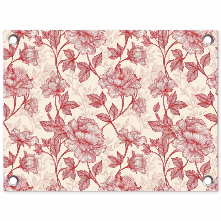 Pioenrozen - Modern -  Rood tuinposter los doek klein 239 -3d