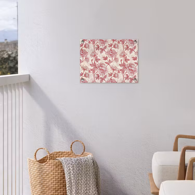 Pioenrozen - Modern -  Rood tuinposter los doek klein 239 -sfeer8