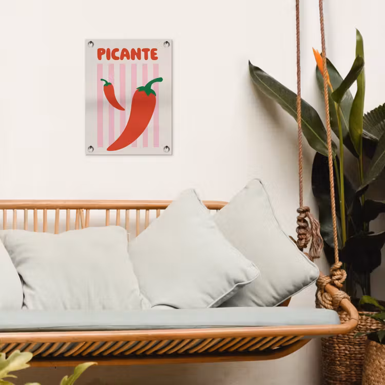 Pittig - Pepers - Rood tuinposter los doek klein -sfeer7