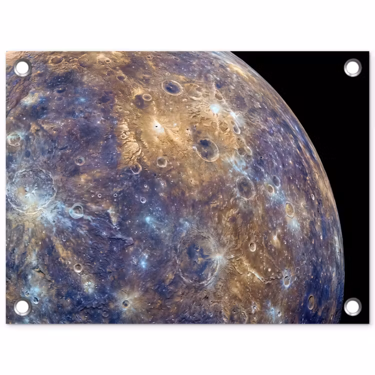 Tuinposter - Planeet - Kraters - Ruimte - Planeet - Kraters - Ruimte tuinposter los doek klein