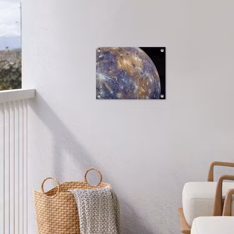 Tuinposter - Planeet - Kraters - Ruimte - Planeet - Kraters - Ruimte tuinposter los doek klein