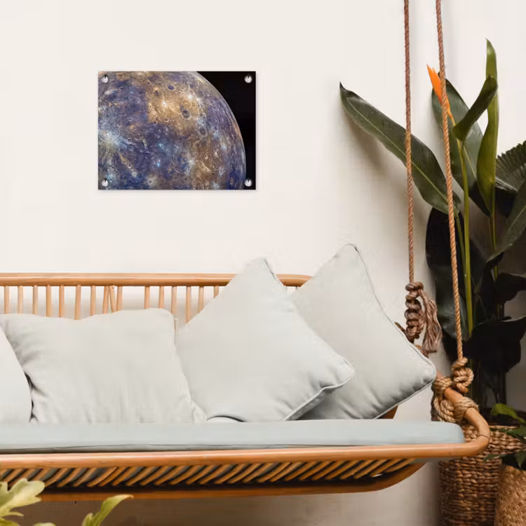 Tuinposter - Planeet - Kraters - Ruimte - Planeet - Kraters - Ruimte tuinposter los doek klein