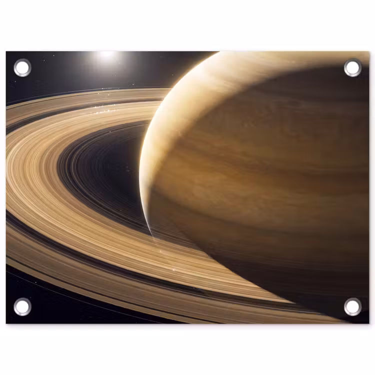 Tuinposter - Planeet - Ringen - Ruimte - Planeet - Ringen - Ruimte tuinposter los doek klein