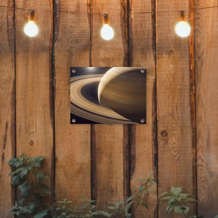 Tuinposter - Planeet - Ringen - Ruimte - Planeet - Ringen - Ruimte tuinposter los doek klein