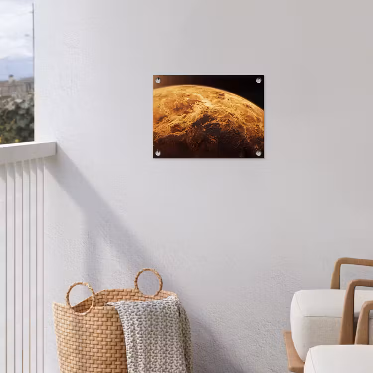 Tuinposter - Planeet - Ruimte - Oranje - Planeet - Ruimte - Oranje tuinposter los doek klein