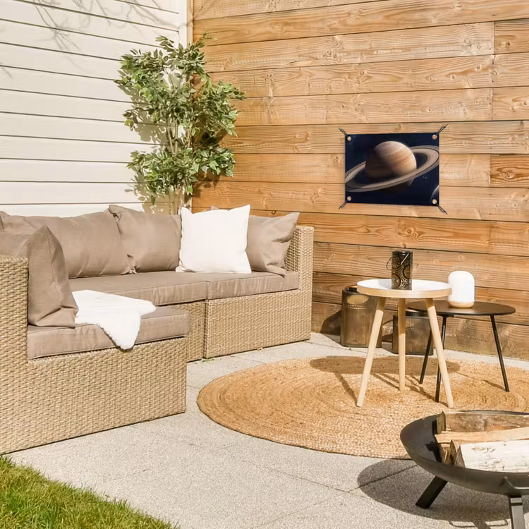 Planeten - Saturnus - Ruimte tuinposter los doek klein -sfeer4