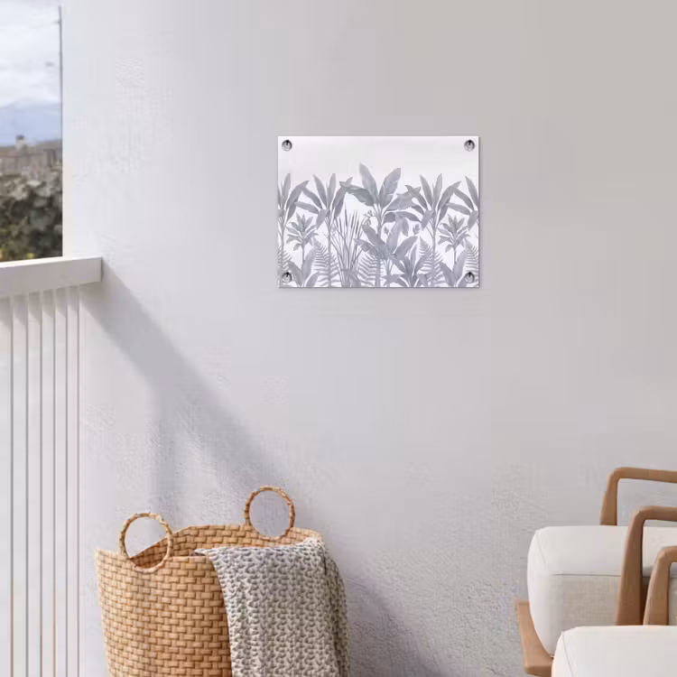 Planten - Bladeren - Natuur - Grijs tuinposter los doek klein -sfeer8