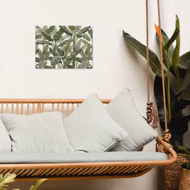 Planten - Bladeren - Tropisch - Groen tuinposter los doek klein -sfeer7
