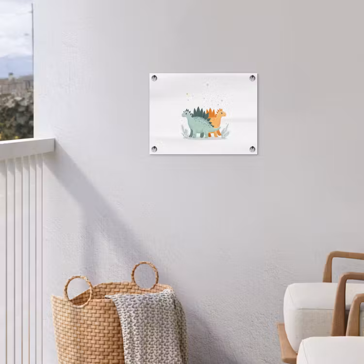 Planten - Sterren - Dinosaurussen - Oranje tuinposter los doek klein -sfeer8