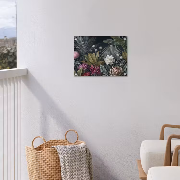 Planten - Tropisch - Botanisch - Donker - Groen tuinposter los doek klein -sfeer8