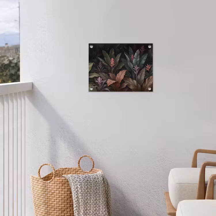 Planten - Tropisch - Jungle - Donker - Natuur tuinposter los doek klein -sfeer8