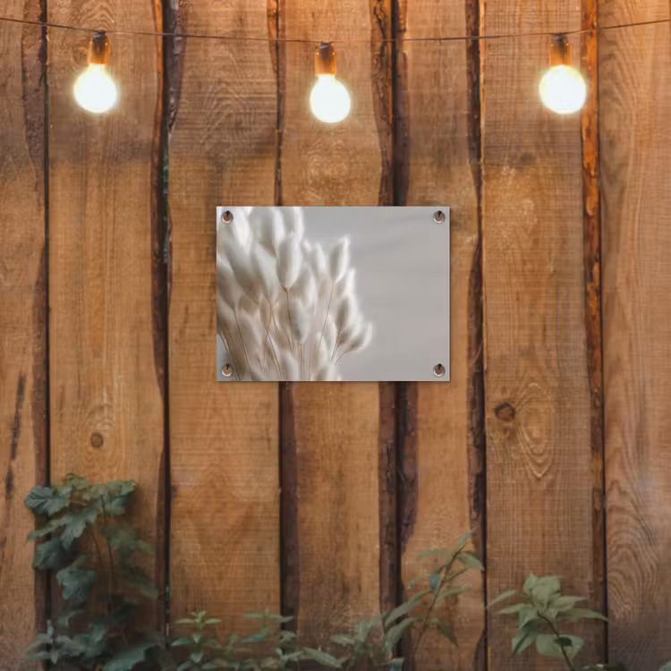 Pluimen - Beige - Minimalistisch tuinposter los doek klein -sfeer1