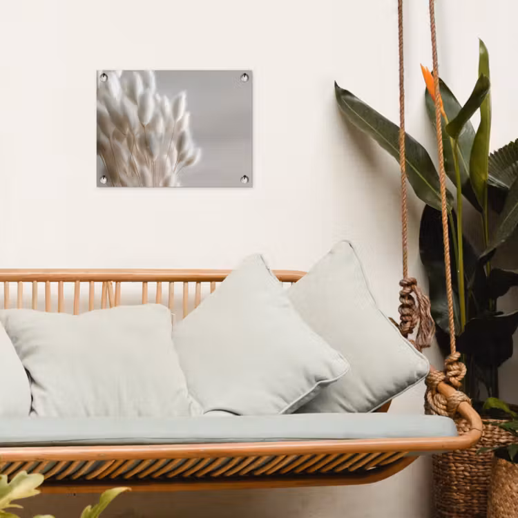 Pluimen - Beige - Minimalistisch tuinposter los doek klein -sfeer7