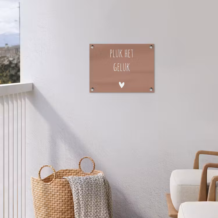 Pluk het geluk - Spreuken - Quotes tuinposter los doek klein -sfeer8